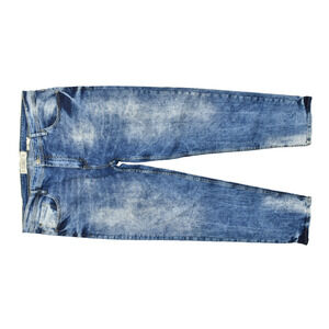 Jeanius Akademiks Men's Blue Distressed Jeans Regular Size 38x32 Straight Fit